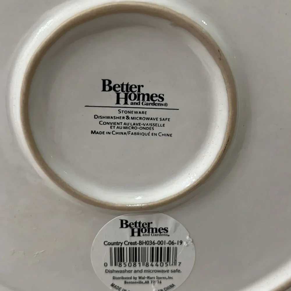 Better Homes And Gardens White Gray Octagonal Dinnerware 10 1/4 in X 1 1/4 Tall